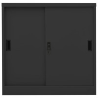 vidaXL Sliding Door Cabinet with Planter Box Anthracite Steel