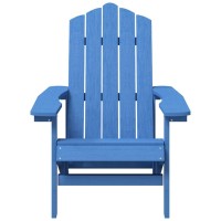 vidaXL Patio Adirondack Chairs with Table HDPE Aqua Blue