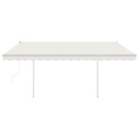 vidaXL Automatic Retractable Awning with Posts 13.1'x9.8' Cream