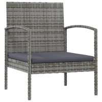 vidaXL 16 Piece Patio Lounge Set with Cushions Poly Rattan Gray