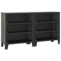 Vidaxl Storage Cabinets 2 Pcs Gray 28.3X14.2X32.3 Metal And Mdf
