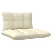 vidaXL 5 Piece Patio Lounge Set with Cream Cushions Pinewood