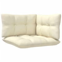 vidaXL 6 Piece Patio Lounge Set with Cream Cushions Pinewood