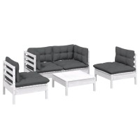 vidaXL 5 Piece Patio Lounge Set with Cushions Solid Pinewood