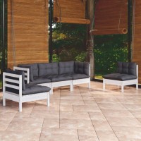 vidaXL 5 Piece Patio Lounge Set with Cushions Solid Pinewood