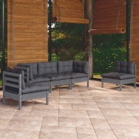 vidaXL 5 Piece Patio Lounge Set with Cushions Solid Pinewood