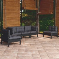 vidaXL 5 Piece Patio Lounge Set with Cushions Solid Pinewood