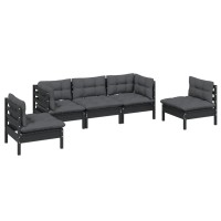 vidaXL 5 Piece Patio Lounge Set with Cushions Solid Pinewood