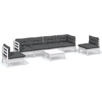 vidaXL 7 Piece Patio Lounge Set with Cushions Solid Pinewood