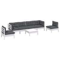 vidaXL 7 Piece Patio Lounge Set with Cushions Solid Pinewood