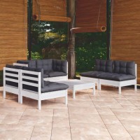 vidaXL 7 Piece Patio Lounge Set with Cushions Solid Pinewood