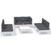 vidaXL 7 Piece Patio Lounge Set with Cushions Solid Pinewood