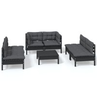 vidaXL 7 Piece Patio Lounge Set with Cushions Solid Pinewood