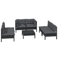 vidaXL 7 Piece Patio Lounge Set with Cushions Solid Pinewood