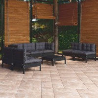 vidaXL 8 Piece Patio Lounge Set with Cushions Solid Pinewood