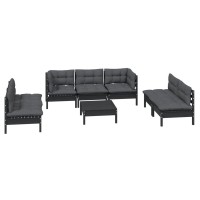 vidaXL 8 Piece Patio Lounge Set with Cushions Solid Pinewood