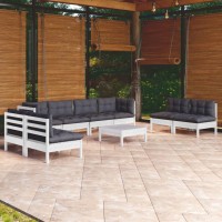 vidaXL 9 Piece Patio Lounge Set with Cushions Solid Pinewood