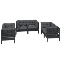 vidaXL 6 Piece Patio Lounge Set with Cushions Solid Pinewood