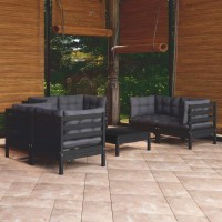 vidaXL 7 Piece Patio Lounge Set with Cushions Solid Pinewood