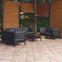 vidaXL 8 Piece Patio Lounge Set with Cushions Solid Pinewood