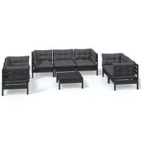 vidaXL 8 Piece Patio Lounge Set with Cushions Solid Pinewood