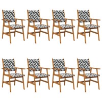 vidaXL Patio Chairs 8 pcs Solid Acacia Wood