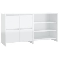 Vidaxl 2 Piece Sideboard High Gloss White Engineered Wood