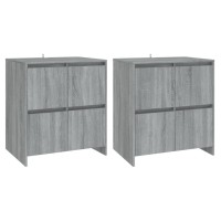 Vidaxl Sideboards 2 Pcs Gray Sonoma 27.6X16.1X29.5 Engineered Wood
