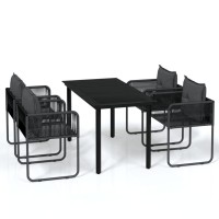 vidaXL 5 Piece Patio Dining Set Black