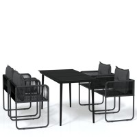 vidaXL 5 Piece Patio Dining Set Black