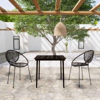 vidaXL 3 Piece Patio Dining Set Black