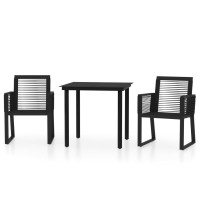 vidaXL 3 Piece Patio Dining Set Black