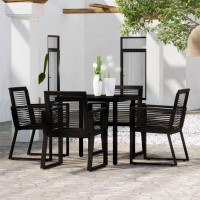 vidaXL 5 Piece Patio Dining Set Black