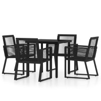 vidaXL 5 Piece Patio Dining Set Black