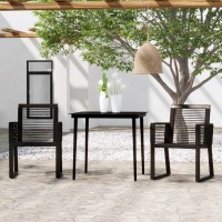 vidaXL 3 Piece Patio Dining Set Black