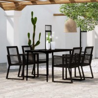 vidaXL 5 Piece Patio Dining Set Black