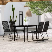 vidaXL 5 Piece Patio Dining Set Black