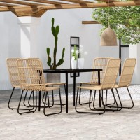 vidaXL 7 Piece Patio Dining Set Oak