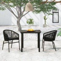 vidaXL 3 Piece Patio Dining Set Black