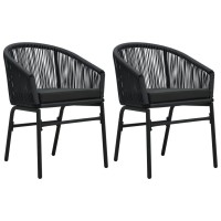 vidaXL 3 Piece Patio Dining Set Black