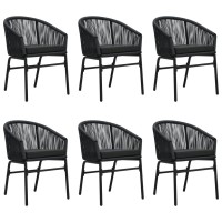 vidaXL 7 Piece Patio Dining Set Black