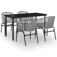 vidaXL 5 Piece Patio Dining Set Gray