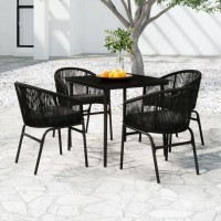 vidaXL 5 Piece Patio Dining Set Black