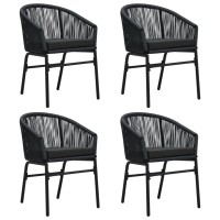 vidaXL 5 Piece Patio Dining Set Black