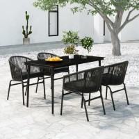 vidaXL 5 Piece Patio Dining Set Black