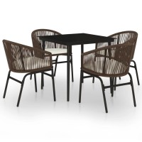 vidaXL 5 Piece Patio Dining Set Brown