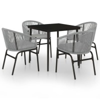 vidaXL 5 Piece Patio Dining Set Gray