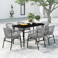 vidaXL 7 Piece Patio Dining Set Gray