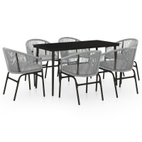 vidaXL 7 Piece Patio Dining Set Gray