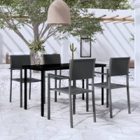 vidaXL 5 Piece Patio Dining Set Black